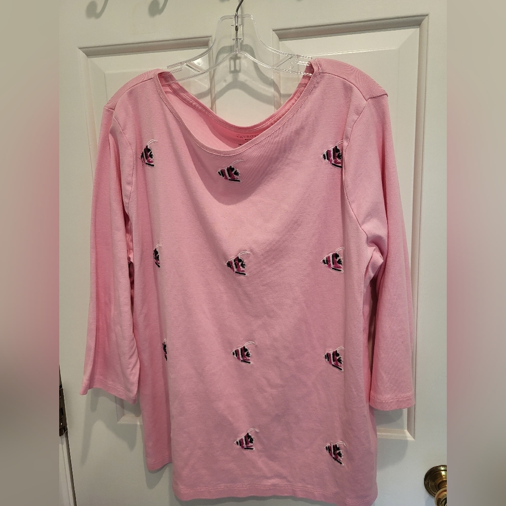 Talbots 3/4 length sleeve top with beading detail